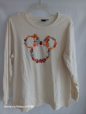 Disney Mickey Mouse Autumn Themed Crewneck Sweater Sz 18/20